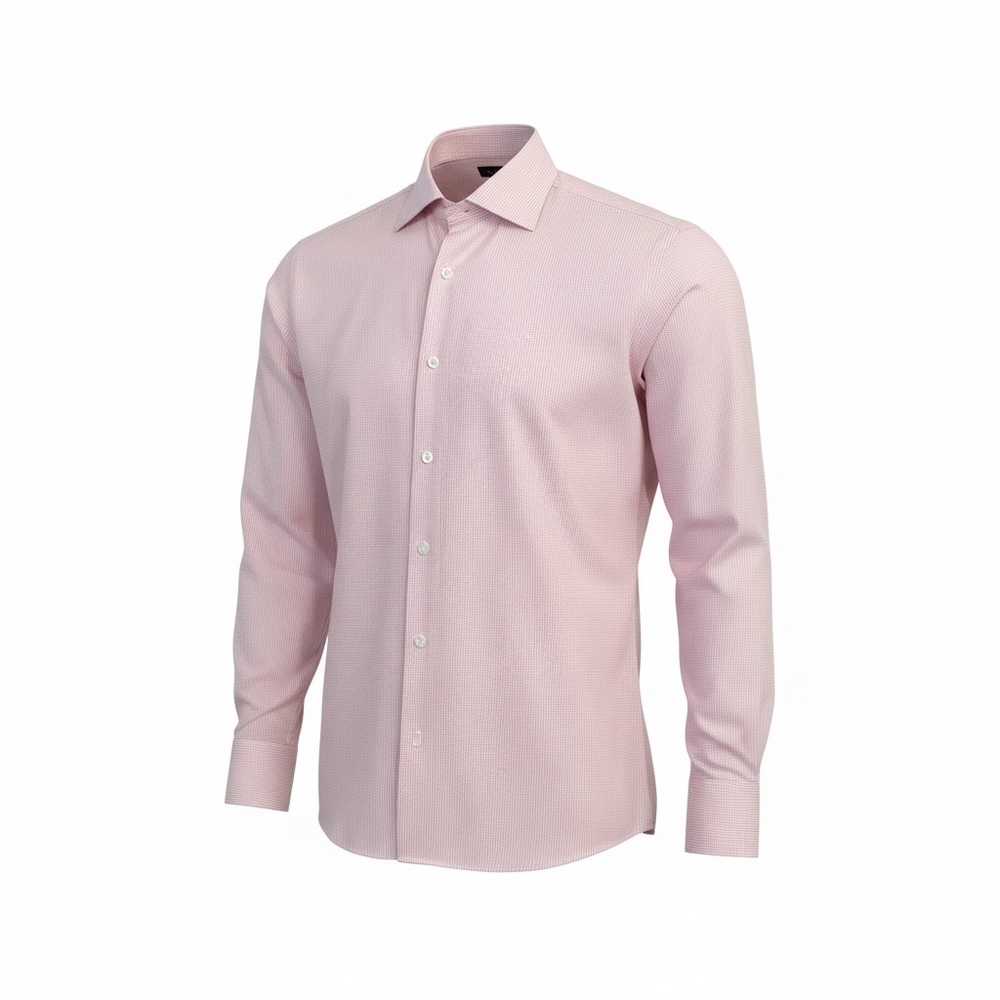 Austin Reed Quick Iron pink and white gingham pattern Neck 15 Chest 40